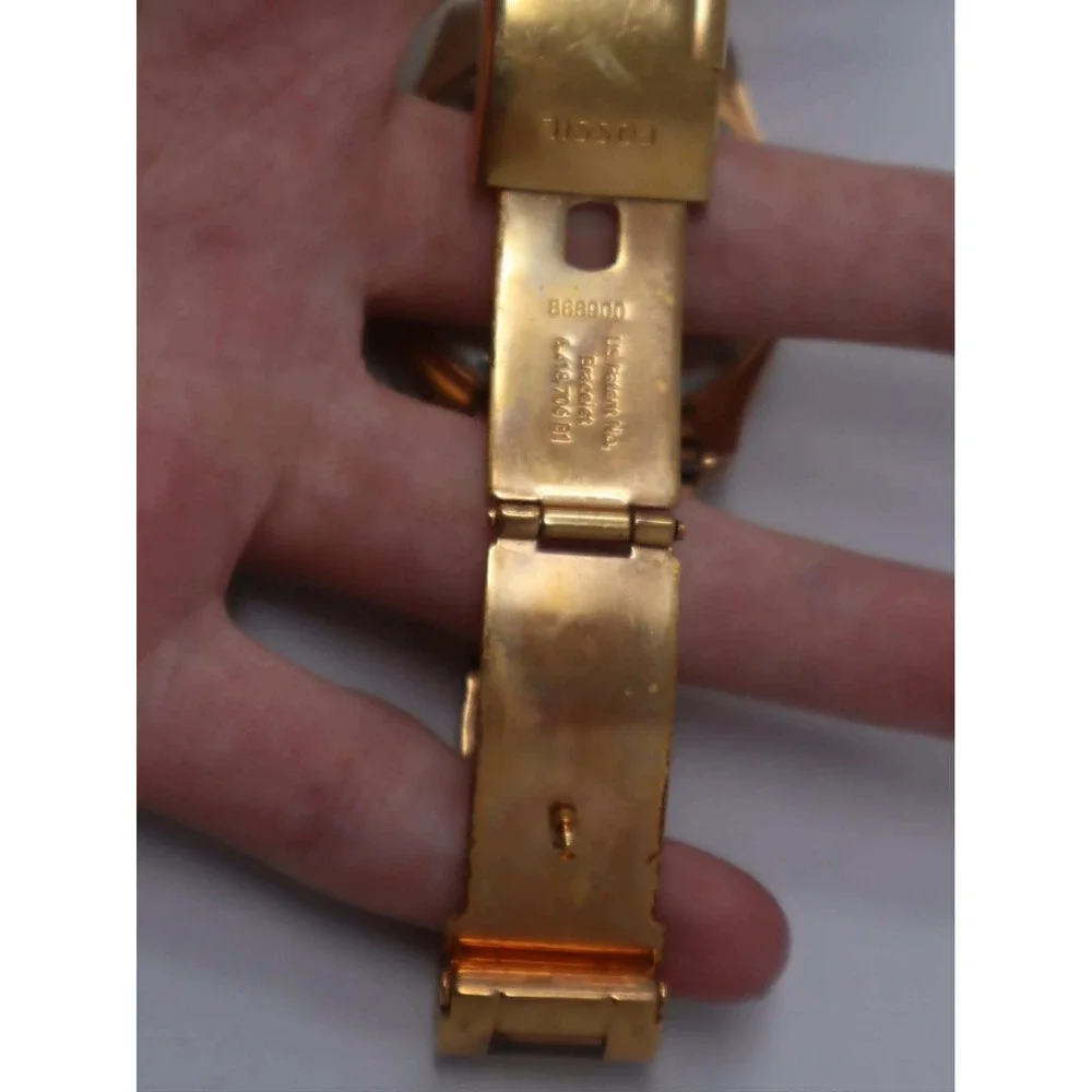 Rose Gold Riley Watch Fossil Womens Crystal Bezel Chronograph AM4483